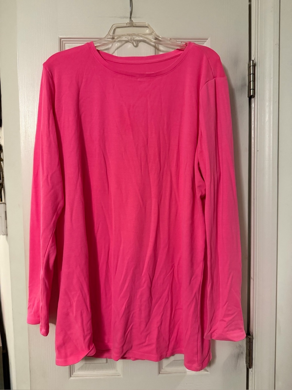 Lane Bryant Hot Pink Crew Neck Long Sleeve Tee